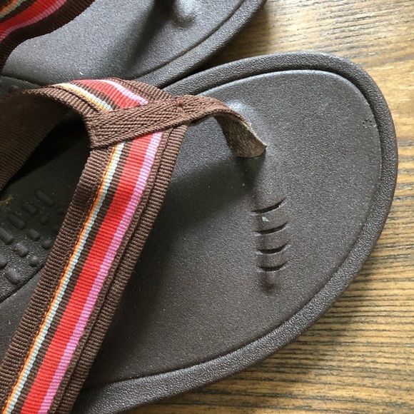 Okabashi Women’s sandals Brown Striped, Flip  Flops - Picture 2 of 6